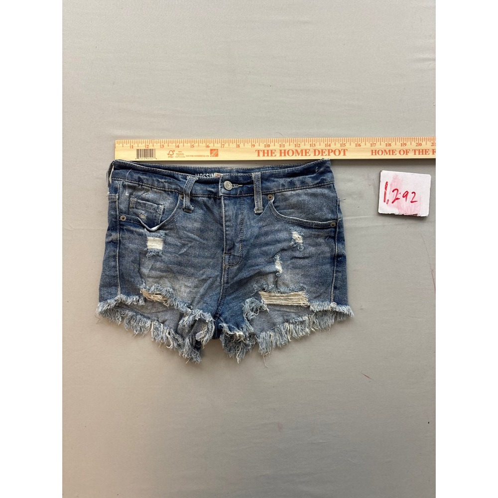 Mossimo Supply Co Womens High Rise Distressed Denim Shorts Blue Size 0/25